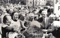 Miting electoral in Piata Universitatii