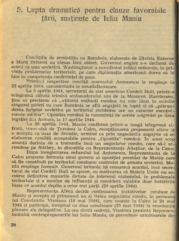 Armistițiul din 1944 și implicațiile lui