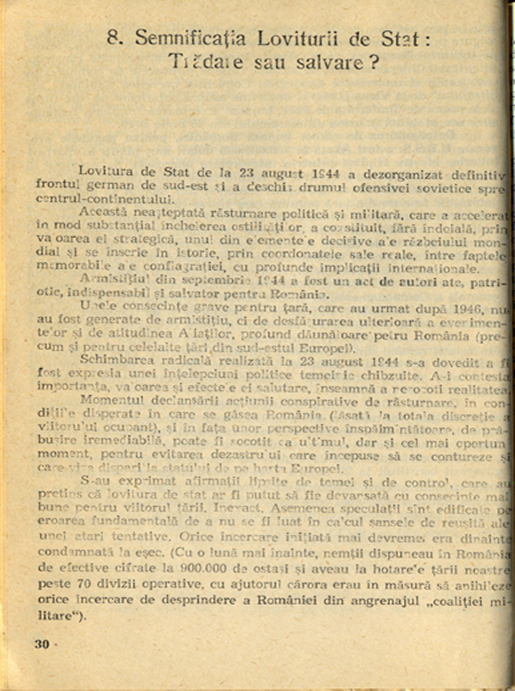 Armistițiul din 1944 și implicațiile lui