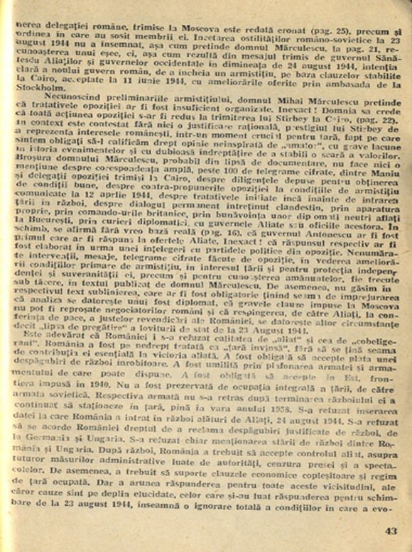 Armistițiul din 1944 și implicațiile lui