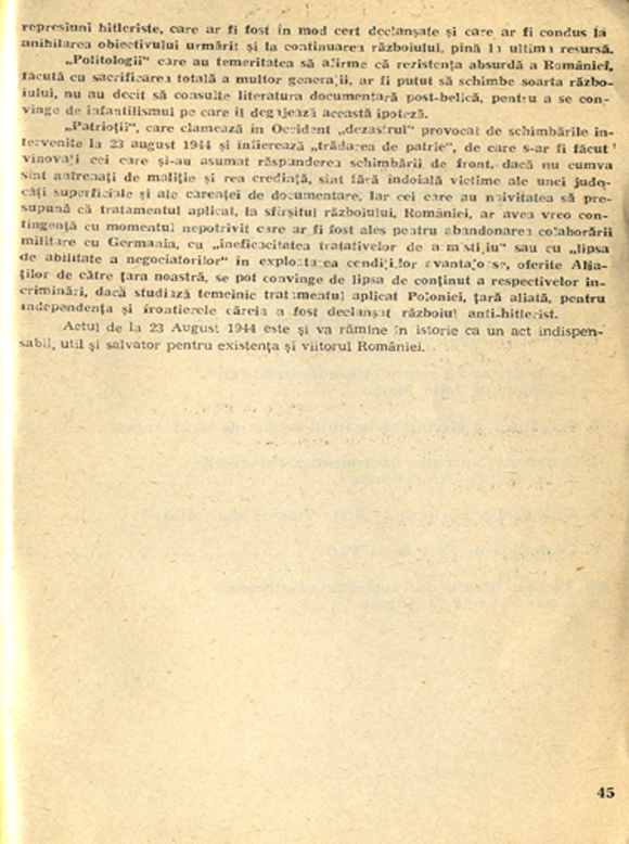 Armistițiul din 1944 și implicațiile lui