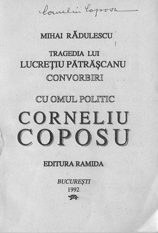 Copertă 'Mihai Rădulescu - Tragedia lui Lucreţiu Pătrăşcanu'