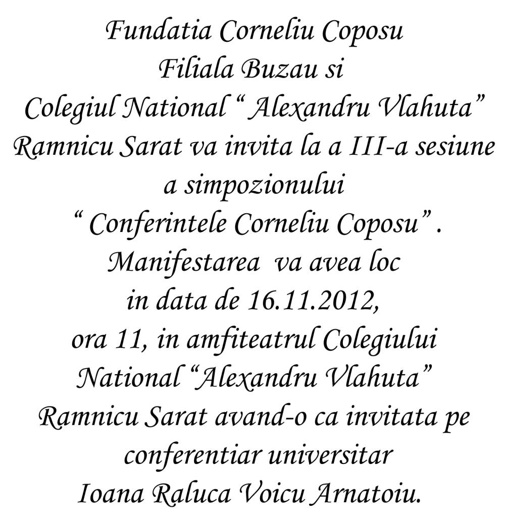 Invitație la Simpozionul Conferințele Corneliu Coposu