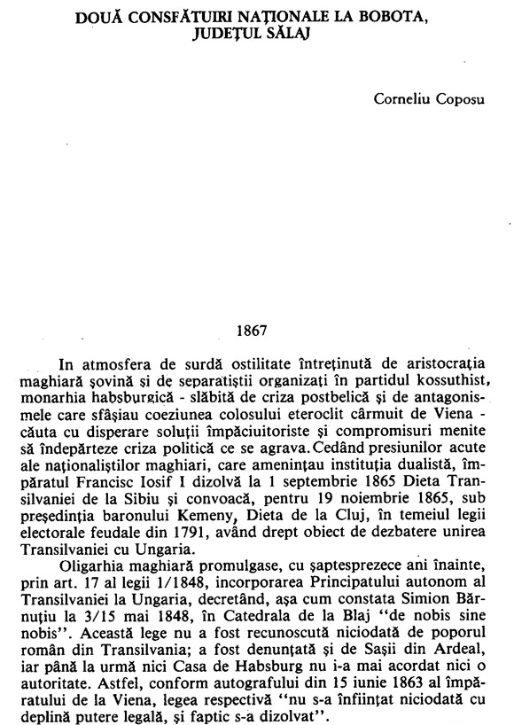 Două consfătuiri naţionale la Bobota, judeţul Sălaj - Corneliu Coposu