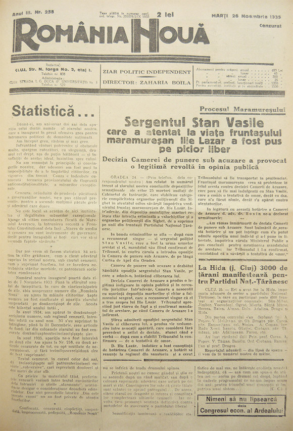 Statistică... - România Nouă, 26 noiembrie 1935