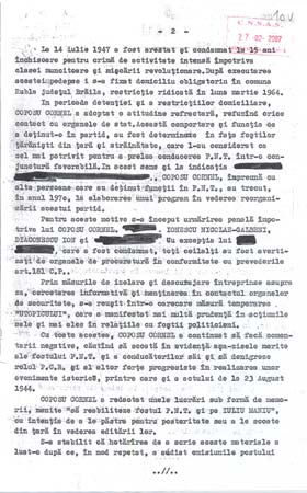 Notă de stadiu - dosar de urmărire informativă - 21-12-1986 pagina 2