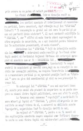 Notă de analiză - dosar de urmărire informativă - 25 iulie 1986 pagina 3