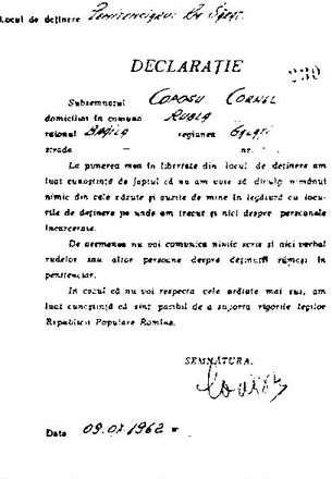 Declaratie Corneliu Coposu 09-07-1962