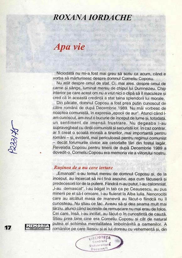 Revista 'Memoria' nr. 17