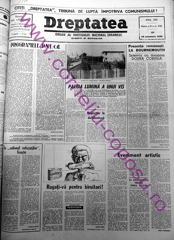 Dreptatea Anul XXII (Seria a IV-a) nr 212 - Joi 18 octombrie 1990