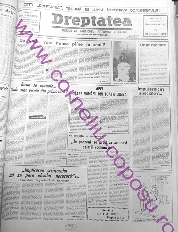 Dreptatea Anul XXII (Seria a IV-a) nr 218 - Joi 25 octombrie 1990