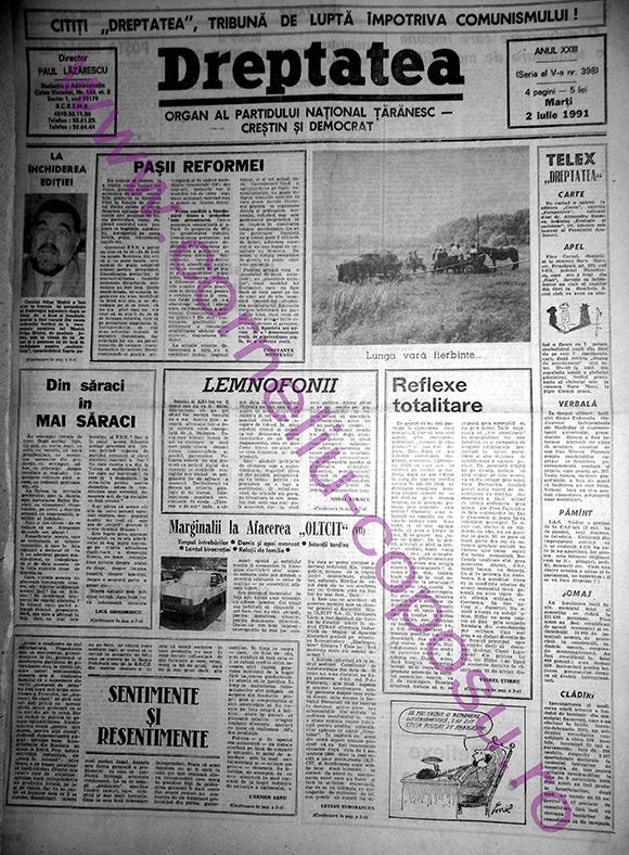 Dreptatea Anul XXIII (Seria a IV-a) nr 398 - Marţi 2 iulie 1991