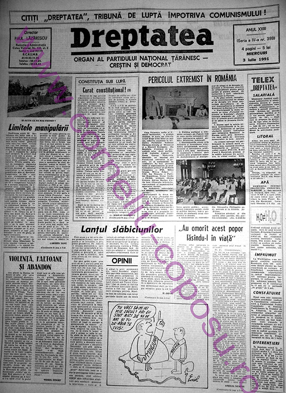 Dreptatea Anul XXIII (Seria a IV-a) nr 399 - Miercuri 3 iulie 1991