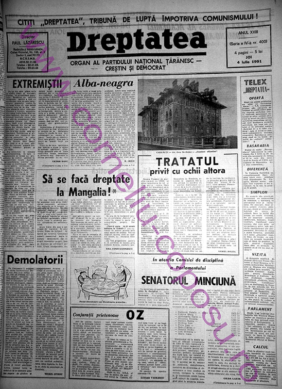 Dreptatea Anul XXIII (Seria a IV-a) nr 400 - Joi 4 iulie 1991