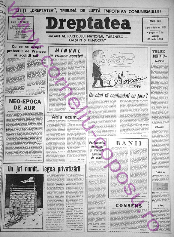 Dreptatea Anul XXIII (Seria a IV-a) nr 413 - Marţi 23 iulie 1991