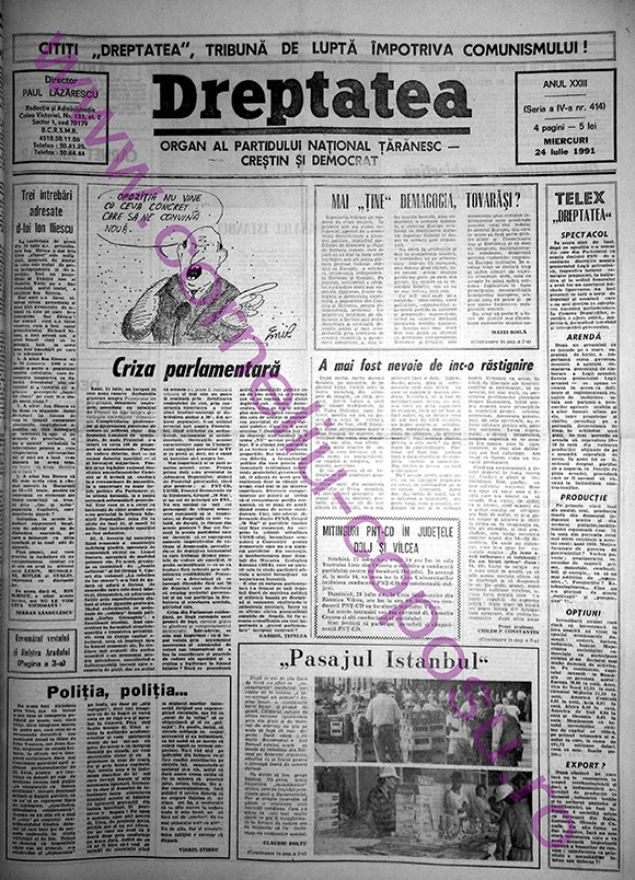 Dreptatea Anul XXIII (Seria a IV-a) nr 414 - Miercuri 24 iulie 1991