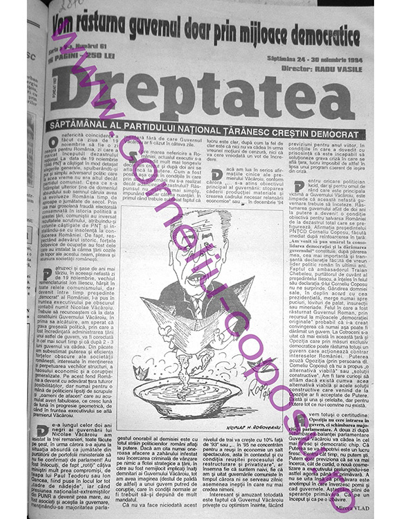 Dreptatea Seria a V-a, nr 61, Săptămâna 24-30 noiembrie 1994