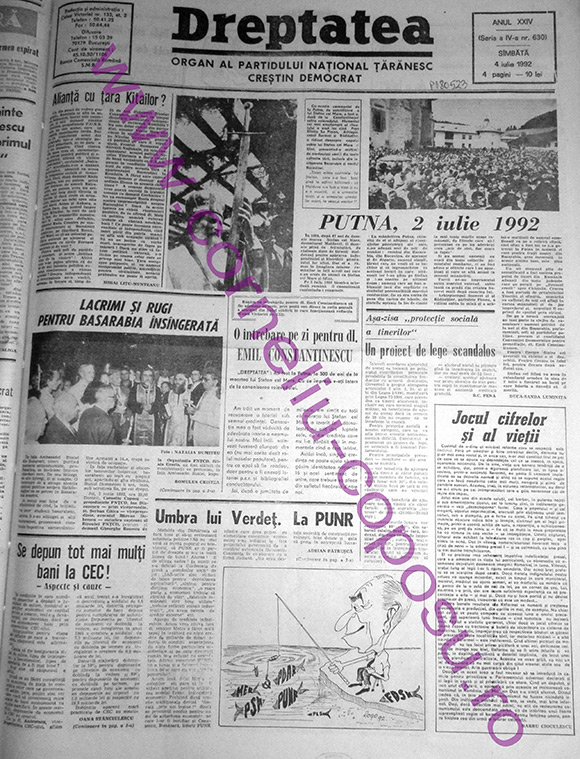 Dreptatea Anul XXIV (Seria a IV-a) nr 630 - Sâmbătă 4 iulie 1992