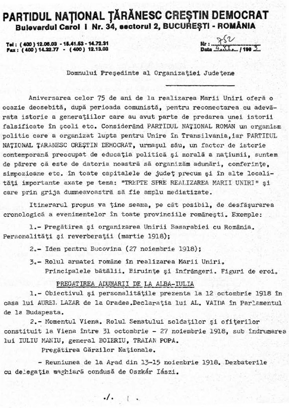 Pregătire la PNŢCD - 1 decembrie 1993