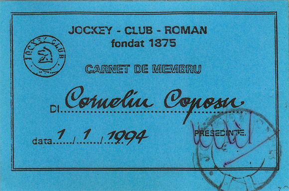 Carnet de membru - Jokey Club Român