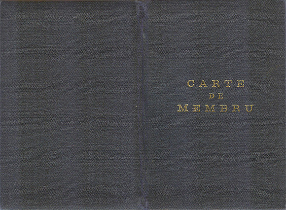 Carte de membru - Asociaţia de Istorie Comparativă a Instituţiilor şi Dreptului