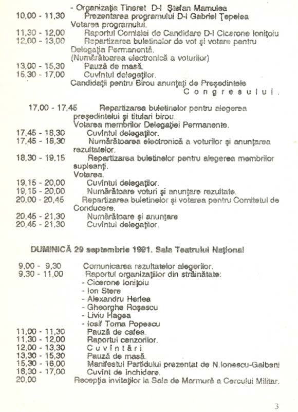 Program Congres PNŢCD