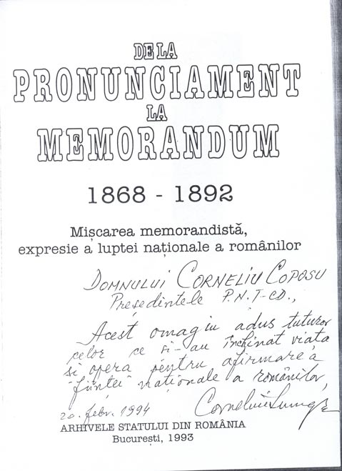 Autograf 'De la pronunciament la memorandum'