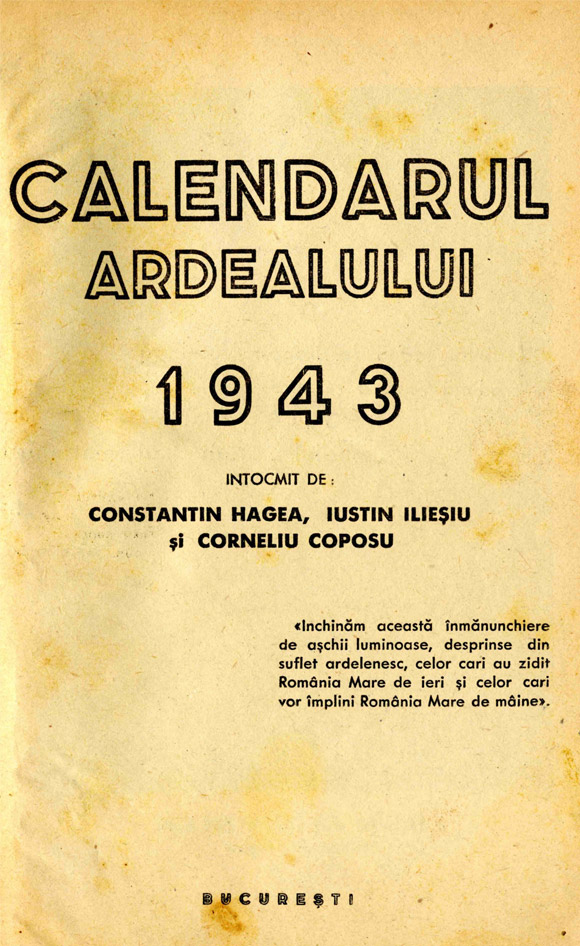 Calendarul Ardealului 1943