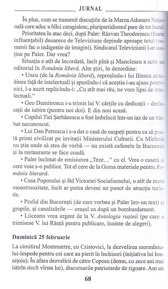 'Jurnal 1990-1993', Monica Lovinescu