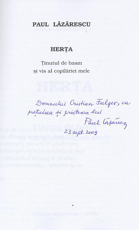 'Herţa - ţinut de basm şi vis al copilăriei mele', Paul Lăzărescu