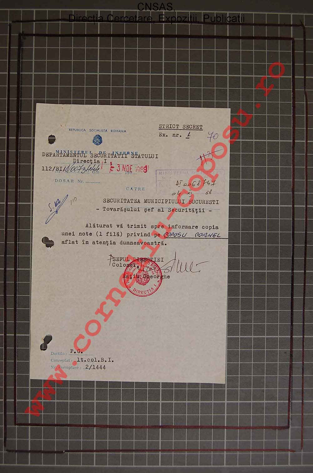 Tovarăşului şef al securităţii