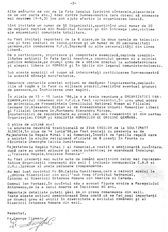 Buletin informativ nr. 4 - 10 iunie 1986