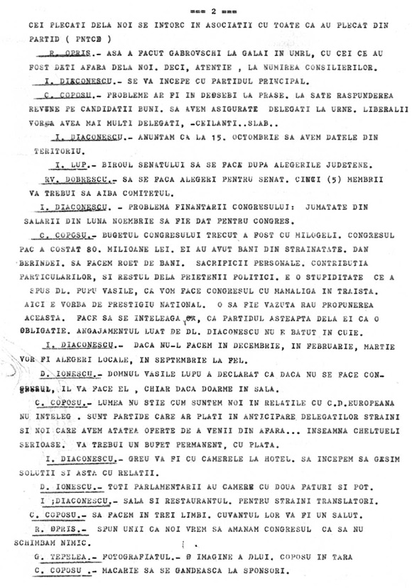 Convocare: Biroul de Conducere, Coordonare şi Control - lărgit - 01.09.1995