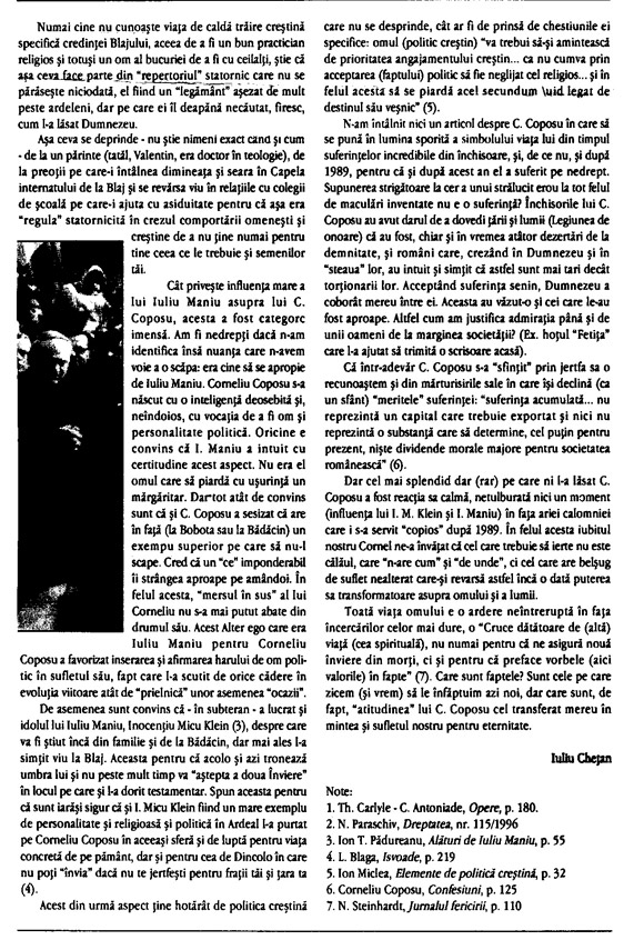 Corneliu Coposu şi politica creştină - Unirea 1996