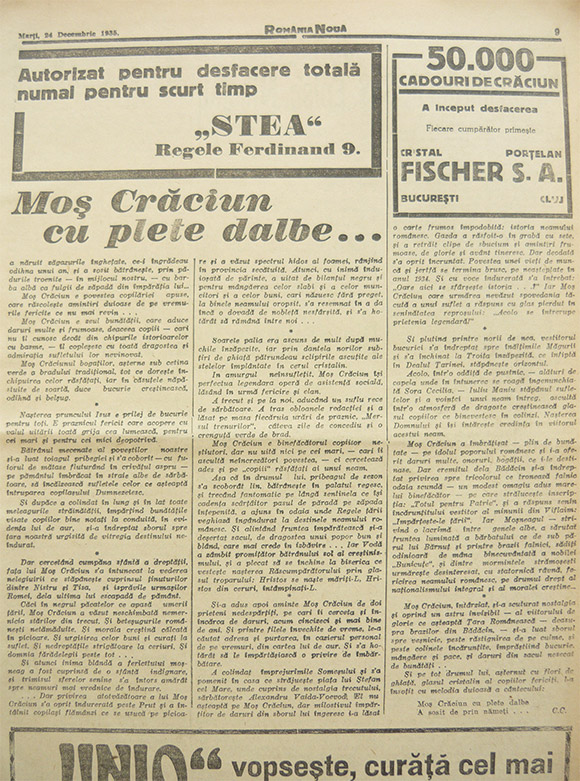 Moş Crăciun cu plete dalbe... - România Nouă, 24 decembrie 1935