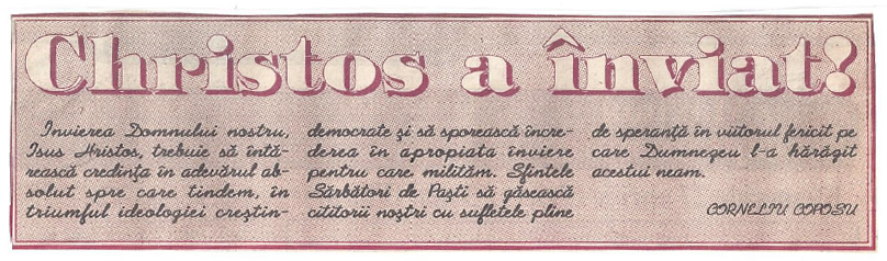 Christos a Inviat Corneliu Coposu