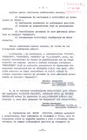 Notă de stadiu - dosar de urmărire informativă - 21-12-1986 pagina 8