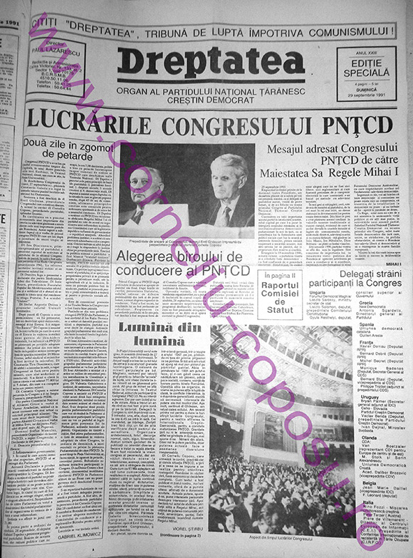Dreptatea Anul XXIII (Seria a IV-a) Ediţie Specială - Duminică 29 septembrie 1991