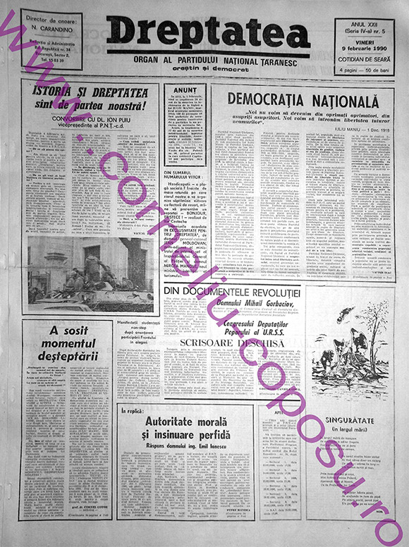 Dreptatea Anul XXII (Seria a IV-a) nr 5 - Vineri 9 februarie 1990
