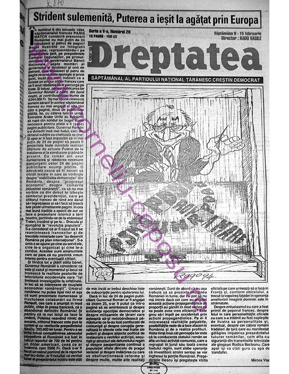 Dreptatea Seria a V-a, nr 20, Săptămâna 09-15 februarie 1994