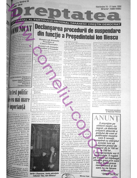 Dreptatea Seria a V-a, nr 38, Săptămâna 15-21 iunie 1994