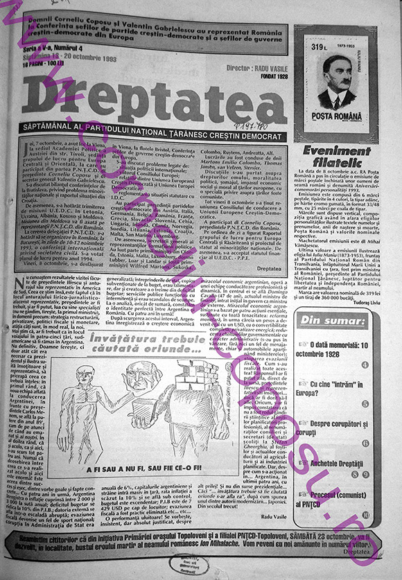 Dreptatea Seria a V-a, nr 4, Săptămâna 13-20 octombrie 1993
