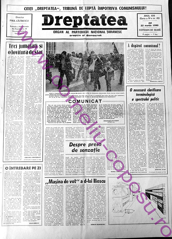 Dreptatea Anul XXII (Seria a IV-a) nr 40 - Joi 22 martie 1990