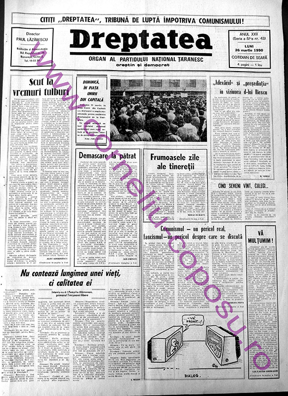 Dreptatea Anul XXII (Seria a IV-a) nr 43 - Luni 26 martie 1990