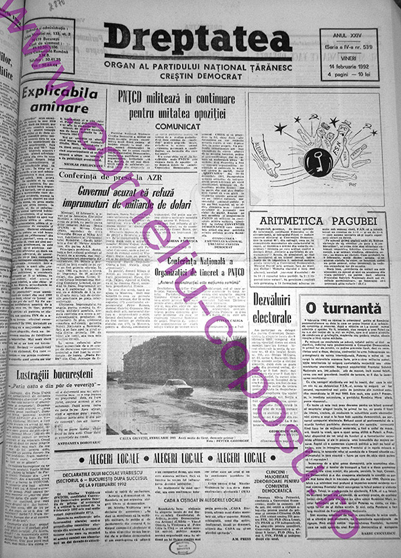 Dreptatea Anul XXIV (Seria a IV-a) nr 531 - Vineri 14 februarie 1992