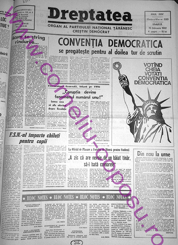 Dreptatea Anul XXIV (Seria a IV-a) nr 532 - Sâmbătă 15 februarie 1992