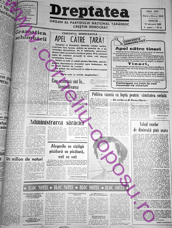 Dreptatea Anul XXIV (Seria a IV-a) nr 534 - Miercuri 19 februarie 1992
