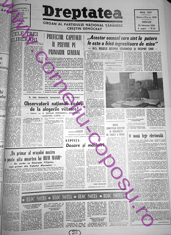 Dreptatea Anul XXIV (Seria a IV-a) nr 539 - Miercuri 26 februarie 1992