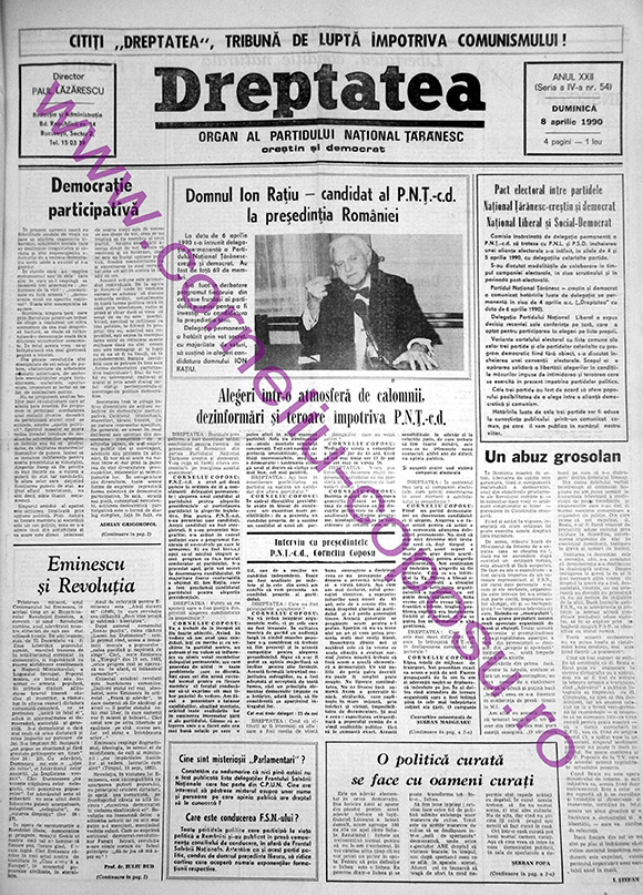Dreptatea Anul XXII (Seria a IV-a) nr 54 - Duminică 8 aprilie 1990