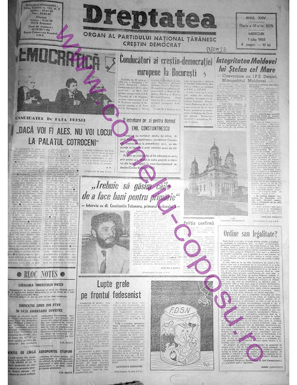 Dreptatea Anul XXIV (Seria a IV-a) nr 627 - Miercuri 1 iulie 1992